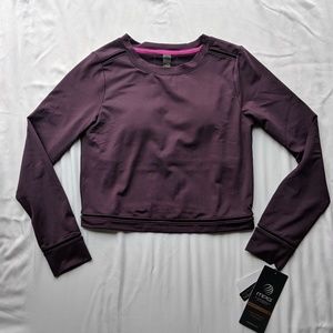 *GONE* MPG Purple Cropped Long Sleeve Built-in Bra